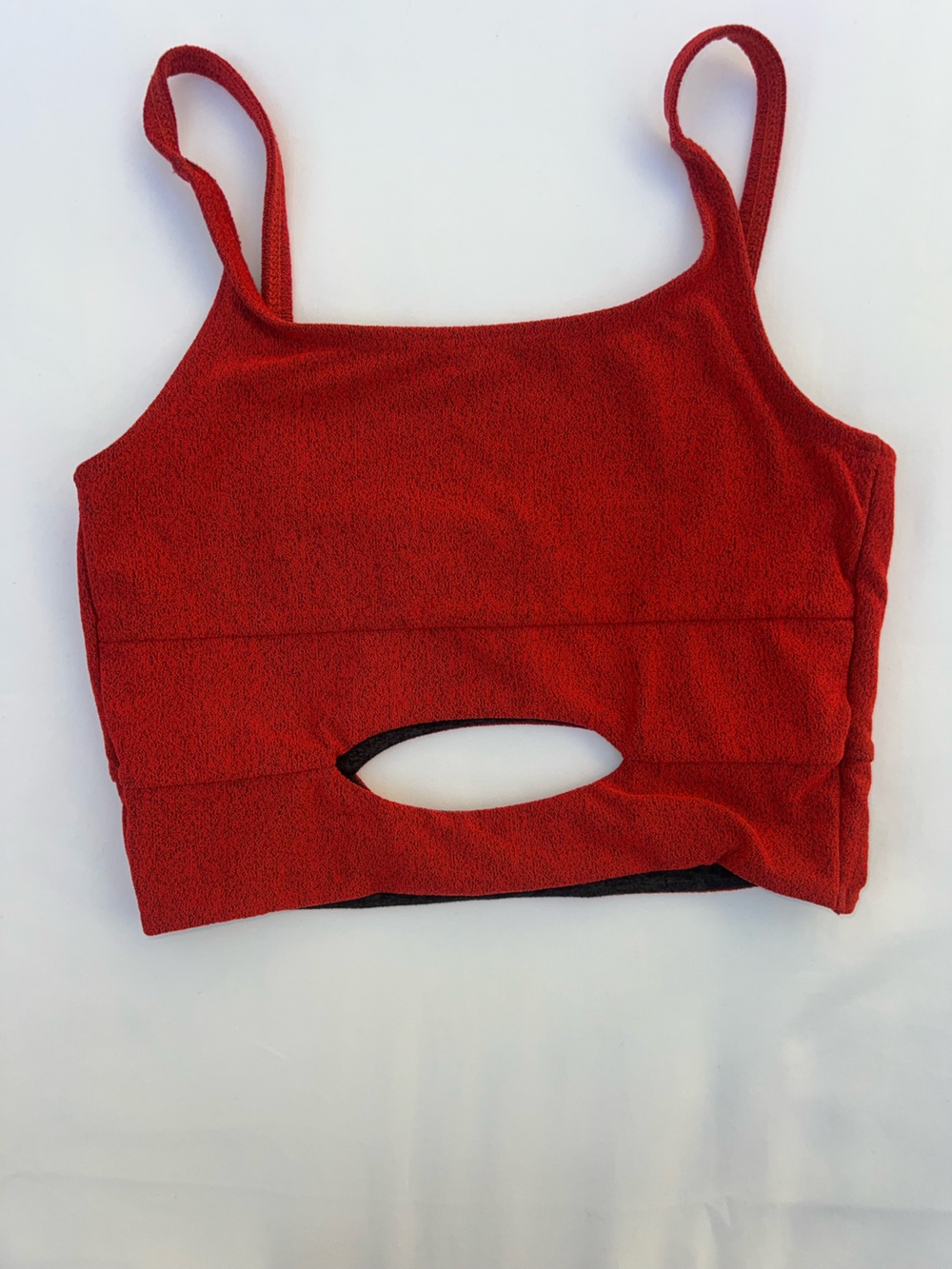 Girls Red Dance Crop Top with Front Cutout